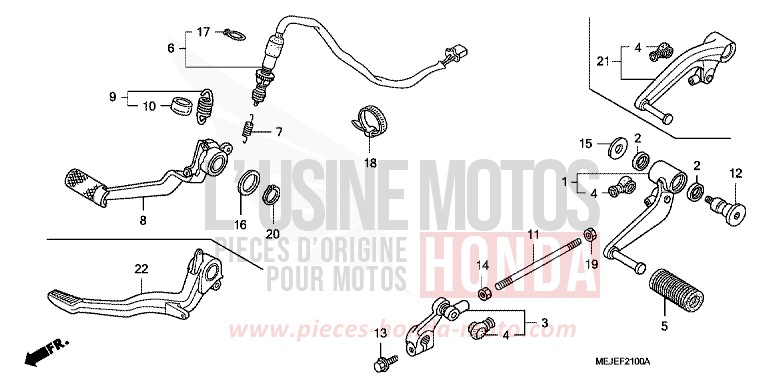 PEDAL von CB1300 Super Bold'or ABS PEARL FADELESS WHITE (NH341KF) von 2007